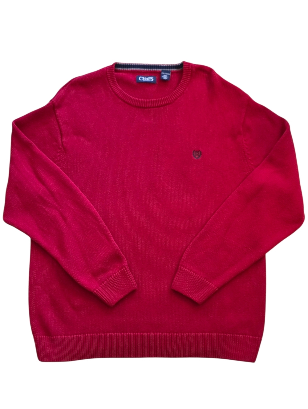 Chaps 2XL Red Crew Neck Classic Knit Pullover Sweater XXL